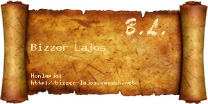 Bizzer Lajos névjegykártya